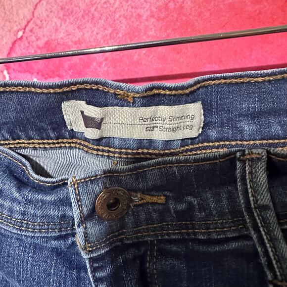 Levis 512 Womens Jeans Perfectly Slimming Straight Leg Dark Wash Stretch 14P - Picture 5 of 5